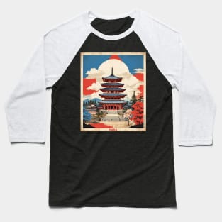 Nara Japan Vintage Poster Tourism Baseball T-Shirt